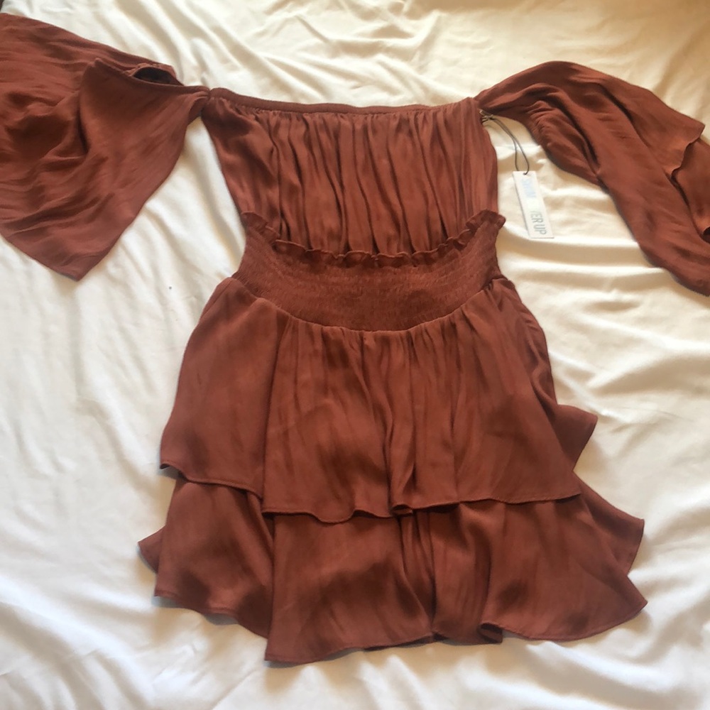 Burnt orange swim cover up